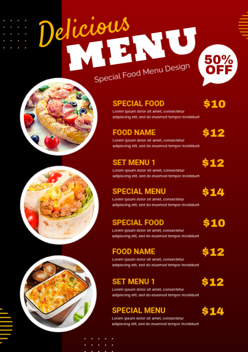 Food Menu Page 1